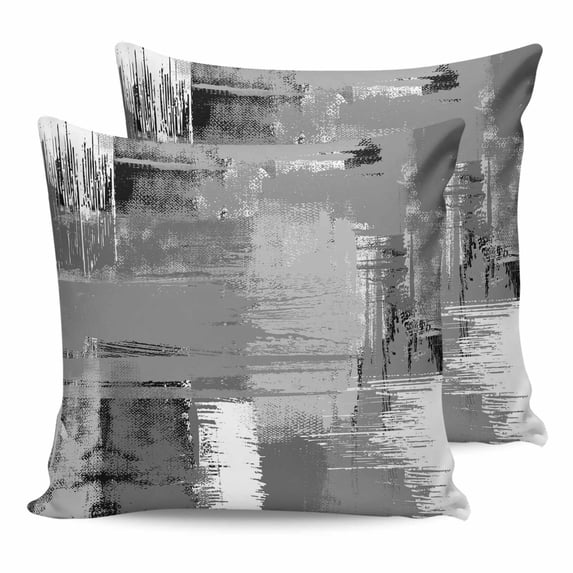 20x20 Pillow Covers Set of 2, Grey Abstract Throw Pillow Covers Decorative Couch Cushion Case, Modern Mottled Art Oil Painting Microfiber Square Pillowcases for Bedroom Car Living Room