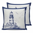 thumbnail image 1 of 20x20 Pillow Covers Set of 2, Lighthouse Throw Pillow Covers Decorative Couch Cushion Case, Ocean Seagull Vintage Navy Blue Coastal Boat Microfiber Square Pillowcases for Bedroom Car Living Room, 1 of 7