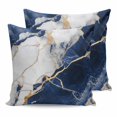 thumbnail image 1 of 20x20 Pillow Covers Set of 2, Marble Navy Blue Throw Pillow Covers Decorative Couch Cushion Case, Abstract Gold White Brick Stone Motif Microfiber Square Pillowcases for Bedroom Car Living Room, 1 of 7