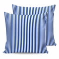 thumbnail image 1 of 20x20 Pillow Covers Set of 2, Navy Blue Stripe Throw Pillow Covers Decorative Couch Cushion Case, Modern White Vertical Striped Geometric Microfiber Square Pillowcases for Bedroom Car Living Room, 1 of 7
