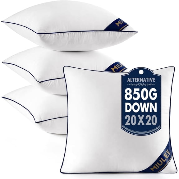 20x20 Pillow Inserts Set of 4 Throw Pillows Premium Down Alternative Pillow Inserts Square Decorative Pillow Stuffer for Sofa, Couch (20x20 inch, Set of 4)