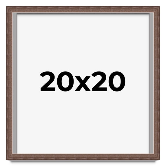 20x20 Shadow Box Frame Brown | 1.125 inches Deep Real Wood Rustic Shadowbox Display Frame | UV