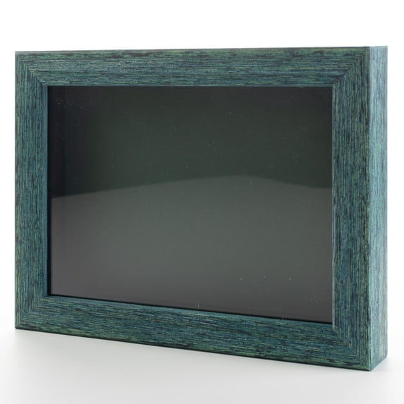 20x20 Shadow Box Frame Farm Blue Real Wood with a Green Acid-Free Backing | 13/16" of Usuable Depth