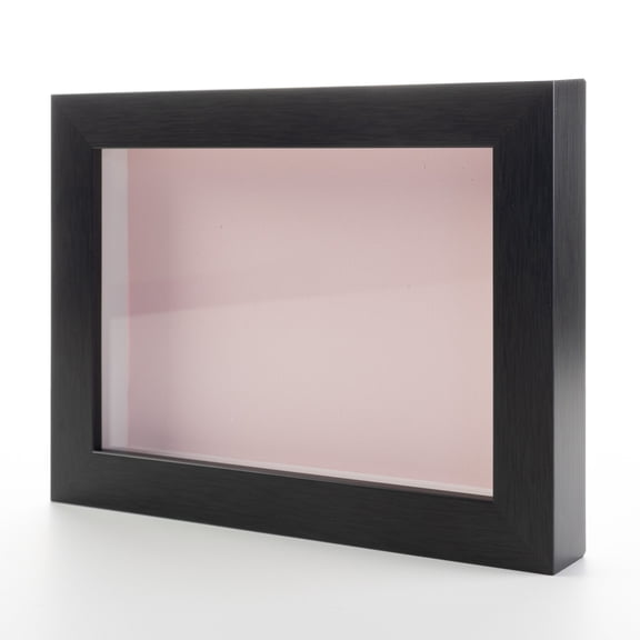 20x20 Shadow Box Frame Gray Stained Real Wood with a Pink Acid-Free Backing | 3/4" of Usuable Depth