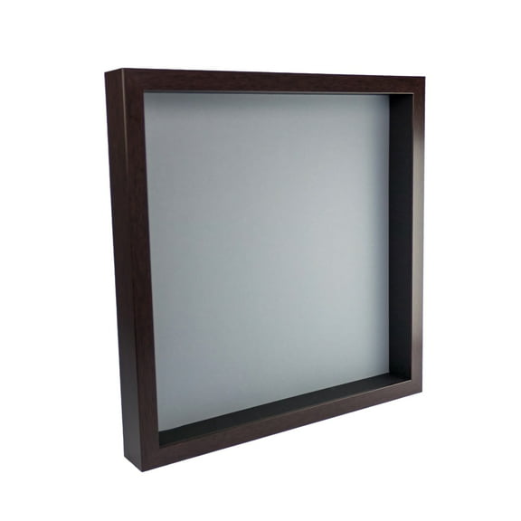 20x20 Shadow Box Frame In Brown With A 1 3/4" Usable Depth Includes Grey Acid-Free Backing, UV