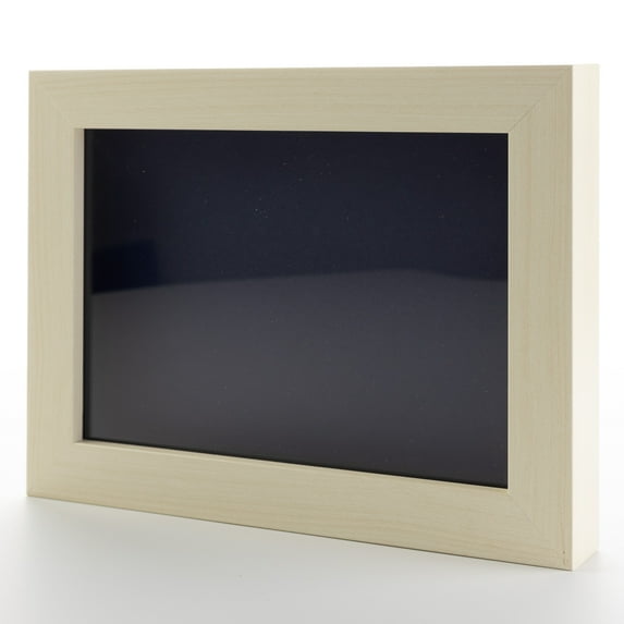 20x20 Shadow Box Frame Light Real Wood with a Navy Acid-Free Backing | 3/4" of Usuable Depth | UV