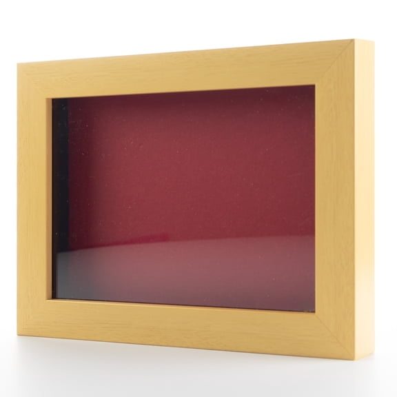 20x20 Shadow Box Frame Natural Real Wood with a Red Acid-Free Backing | 3/4" of Usuable Depth | UV