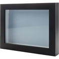 thumbnail image 1 of 20x20 Shadow Box Frame Painted Black Real Wood with a Blue Acid-Free Backing | 3/4" of Usuable, 1 of 8