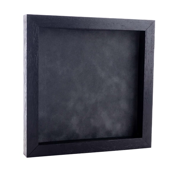 20x20 Shadow Box Frame Textured Black Wood | With a 3/4" Usable Display Depth | Includes a Dark