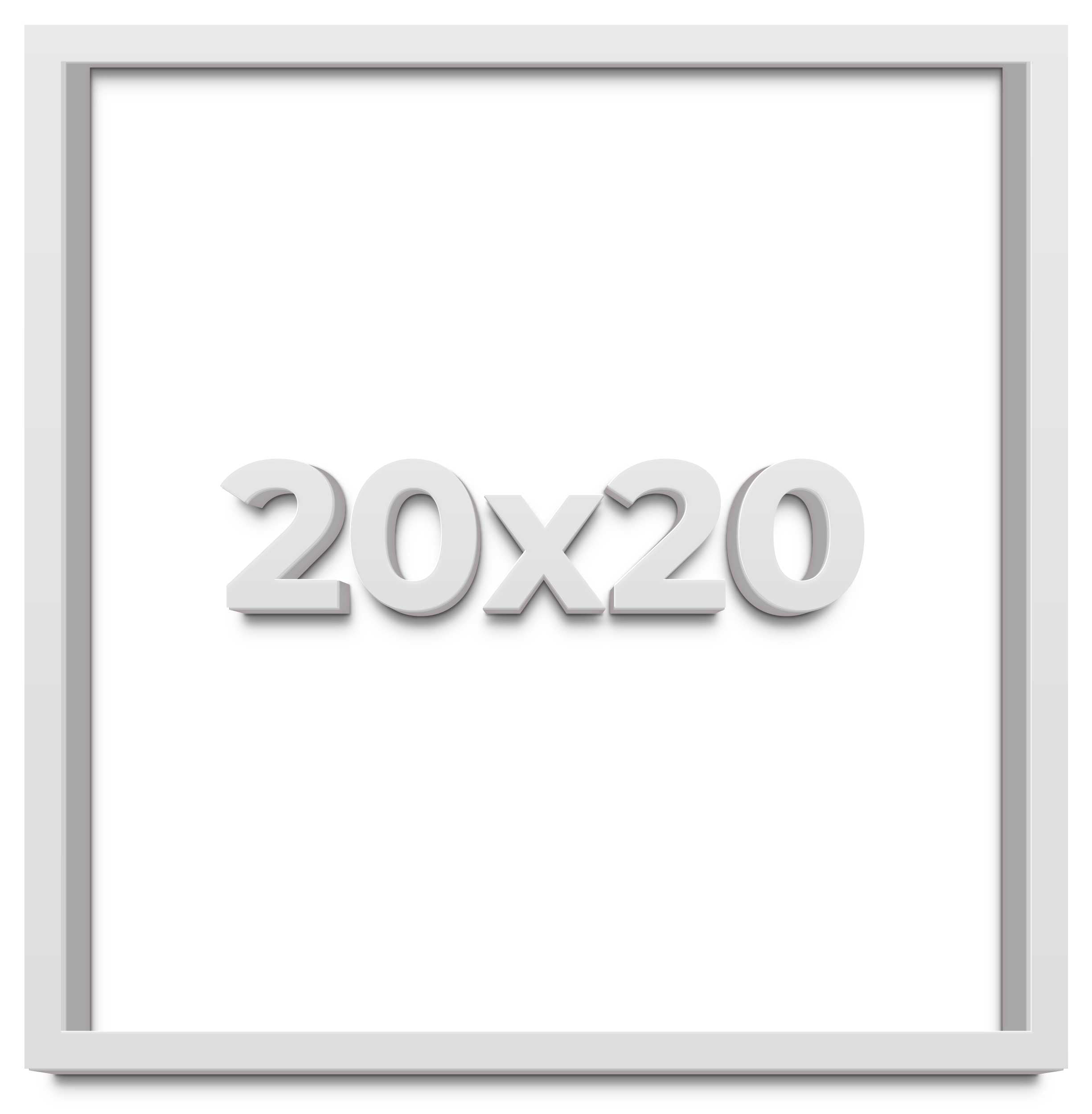 20x20 Shadow Box Frame White | 2 Inches Deep Real Wood Contemporary ...