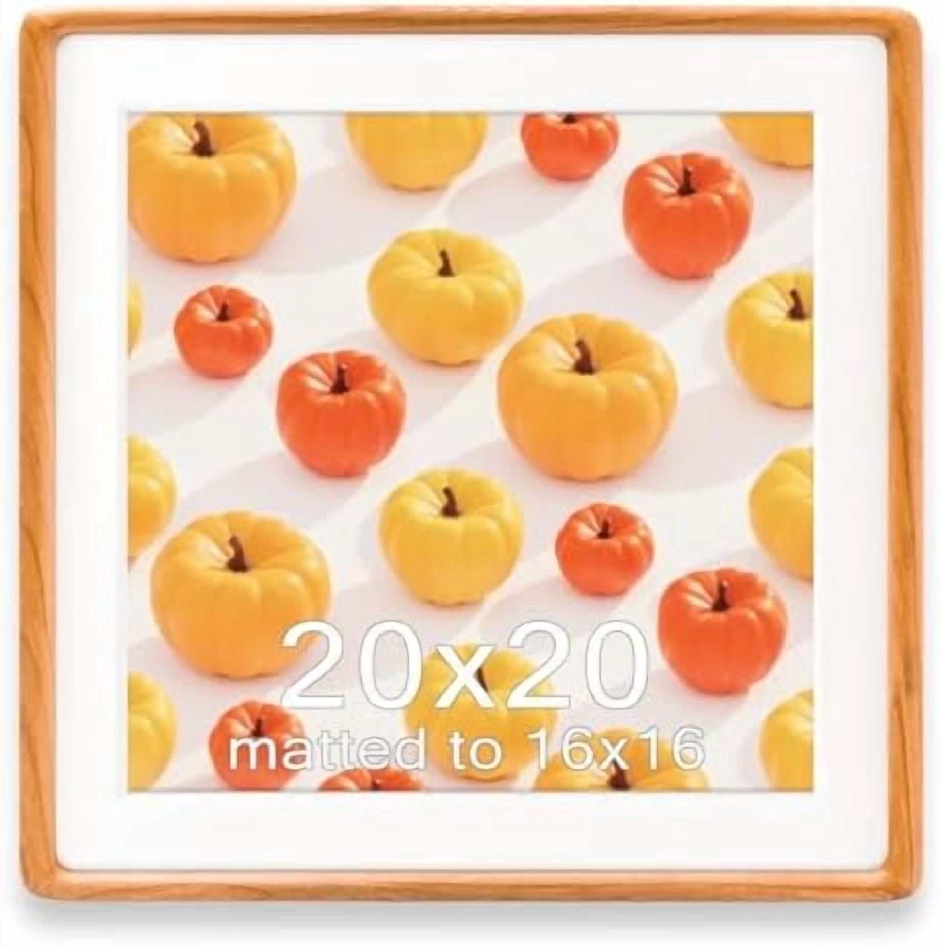 20x20 Square Frame, Solid Cherry Wood Poster Frame with Mat for 16x16 ...