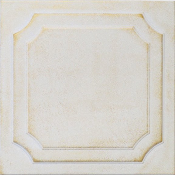 20x20 Styrofoam Ceiling Tiles Glue-Up Decorative Panels for Easy DIY Install, Home & Basement Renovation. R8 Enea, Washed Gold (White Satin Base), Single Tile
