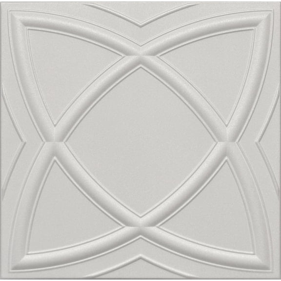 20x20 Styrofoam Ceiling Tiles Glue-Up Decorative Panels for Easy DIY Install, Home & Basement Renovation. R13 Saturn, Plain White, Lot/8