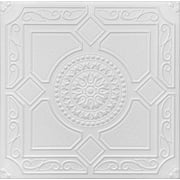 20x20 Styrofoam Ceiling Tiles Glue-Up Decorative Panels for Easy DIY Install, Home & Basement Renovation. R30 Lima, Plain White, Lot/8