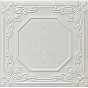 20x20 Styrofoam Ceiling Tiles Glue-Up Decorative Panels for Easy DIY Install, Home & Basement Renovation. R32 Floral Haven, Plain White, Lot/96