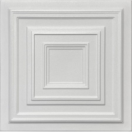 20x20 Styrofoam Ceiling Tiles Glue-Up Decorative Panels for Easy DIY Install, Home & Basement Renovation. R33 Antik, Plain White, Lot/8