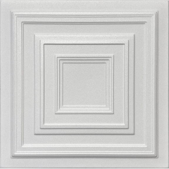 20x20 Styrofoam Ceiling Tiles Glue-Up Decorative Panels for Easy DIY Install, Home & Basement Renovation. R33 Antik, Plain White, Lot/8