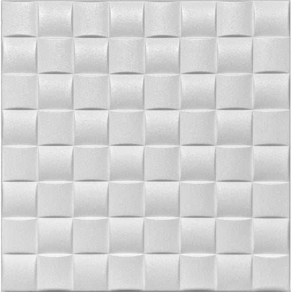 20x20 Styrofoam Ceiling Tiles Glue-Up Decorative Panels for Easy DIY Install, Home & Basement Renovation. R35 Square Fusion, Plain White, Lot/48