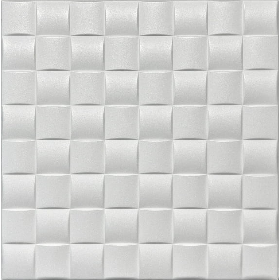 20x20 Styrofoam Ceiling Tiles Glue-Up Decorative Panels for Easy DIY Install, Home & Basement Renovation. R35 Square Fusion, Plain White, Lot/8