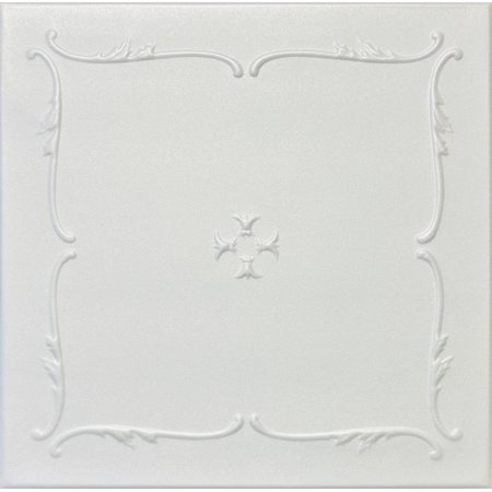20x20 Styrofoam Ceiling Tiles Glue-Up Decorative Panels for Easy DIY Install, Home & Basement Renovation. R5 Atena, Plain White, Lot/8