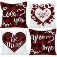 thumbnail image 1 of 20x20 Valentine Pillow Covers Anniversary Wedding Gifts Red Black White Love Heart Gnomes Happy Valentine‘s Day Decorative Throw Pillows Cases Decor for Home Patio Sofa Bed Decorations, 1 of 1