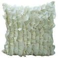 thumbnail image 1 of 20x20 inch (50x50 cm) Pillow Covers Ivory, Designer Ivory Pillow Covers, Vintage Style Ruffles Shabby Chic Pillows Cover, Solid Victorian Throw Pillows Cover, Square Satin - Vintage, 1 of 4