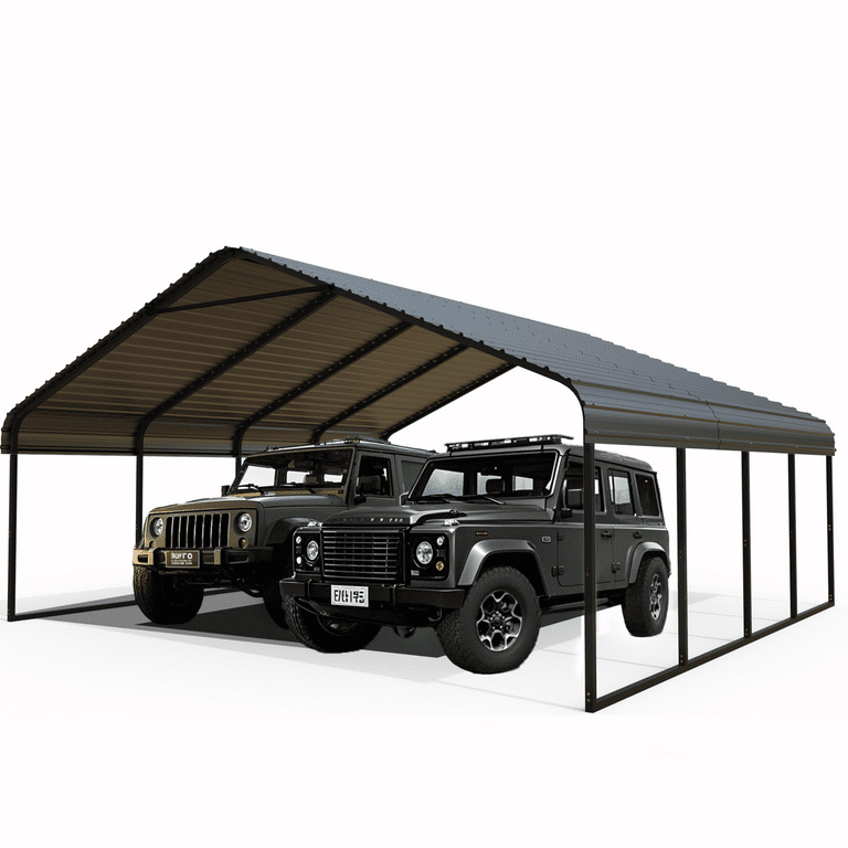 20x20FT Heavy Duty Metal Carport, Car Port Shelter with Alloy