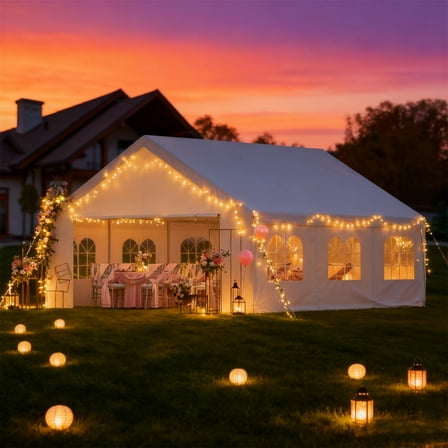 20x20FT Outdoor Heavy Duty Wedding Party Event Canopy Tent  with Removable Sidewalls,White
