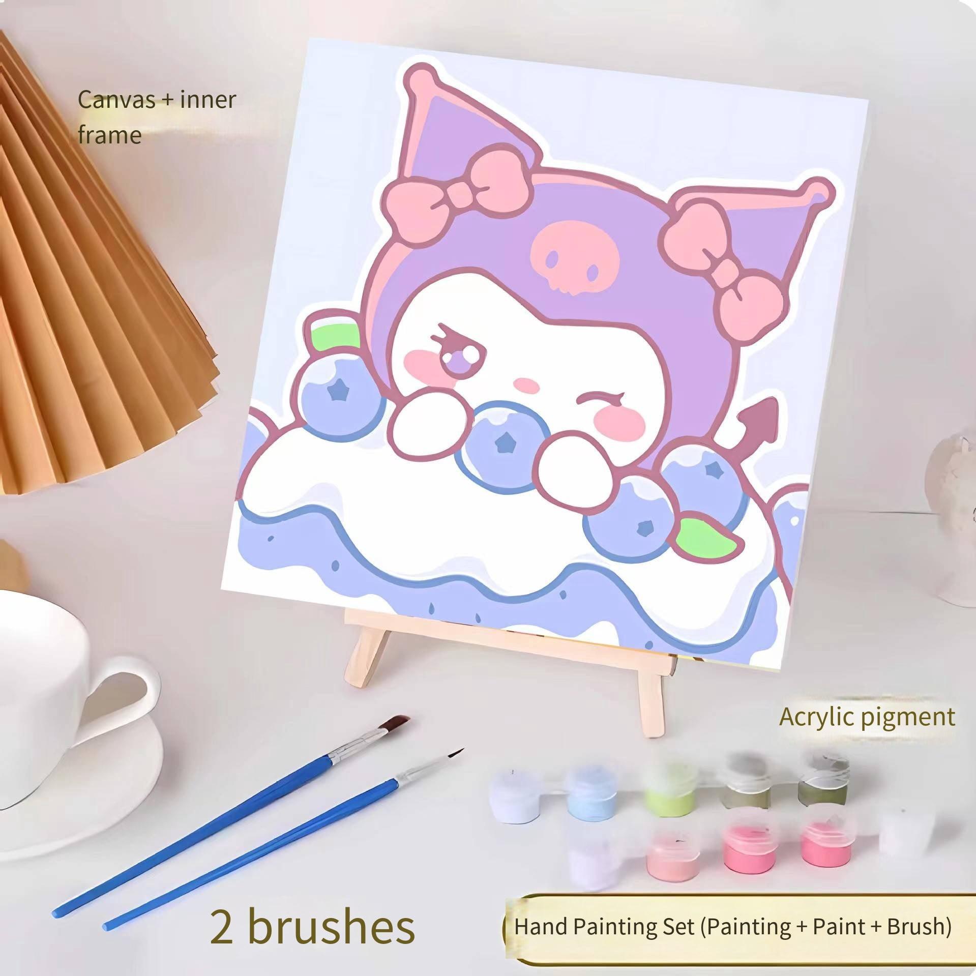 20x20cmdigital-oil-painting-diy-cartoon-kt-cat-kuromi-cinnamoroll