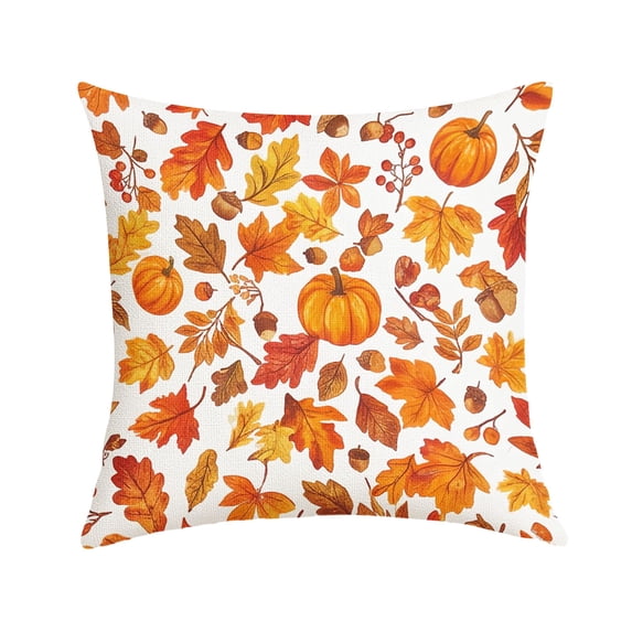 20x20in Double Sided Print Fall Pumpkin Maple Leaf Throw Pillow Covers Soft Polyester Sofa Couch Decor Cushion Cases