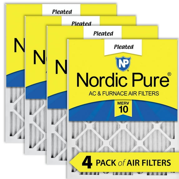 20x20x1 (19_1/2x19_1/2) Pleated MERV 10 Air Filters 4 Pack
