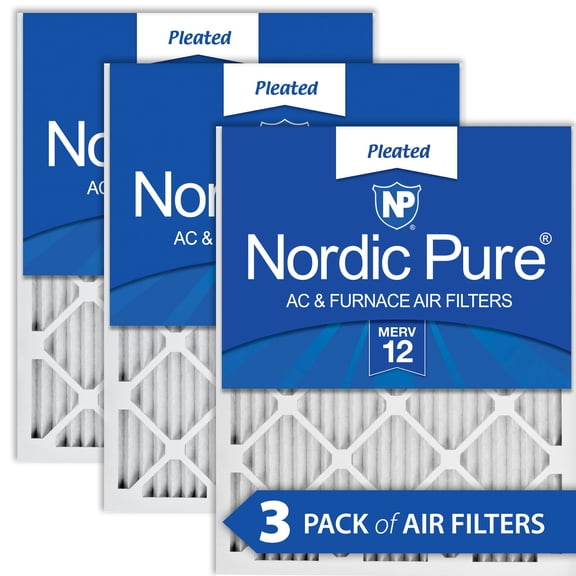20x20x1 (19_1/2x19_1/2) Pleated MERV 12 Air Filters 3 Pack