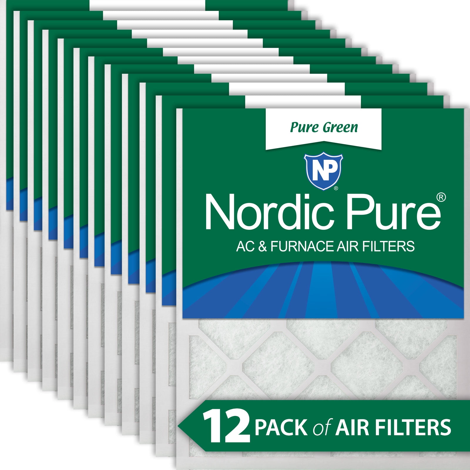 20x20x1 19 1 2x19 1 2 Pure Green Eco Friendly AC Furnace Air Filters 6 Pack