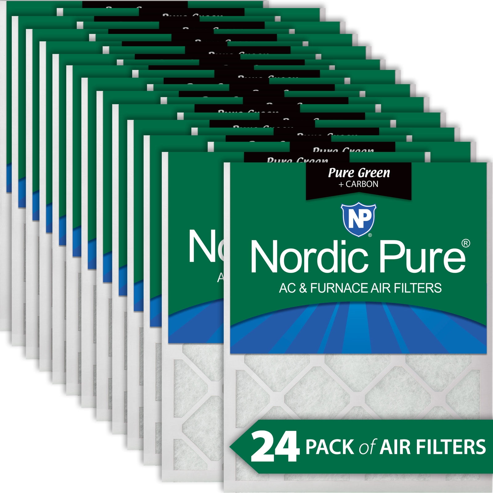 20x20x1 (19_1/2x19_1/2) Pure Green Plus Carbon EcoFriendly Air Filters
