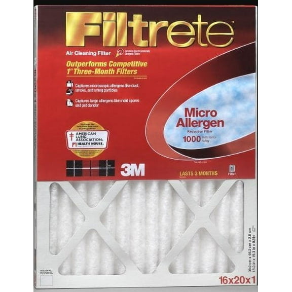20x20x1, Filtrete Micro Allergen Air Filter, MERV 11, by 3m