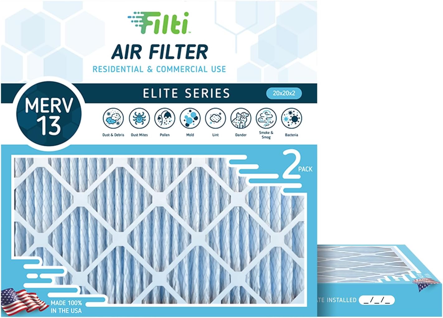 20x20x2 Air Filter MERV 13 Pleated Home Air Filter HVAC AC Furnace