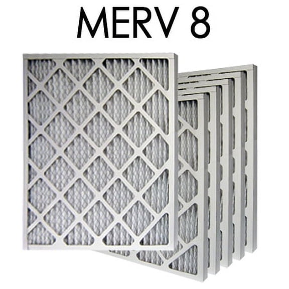 20x20x2 MERV 8 Pleated Air Filter 6PK | 19.5x19.5x1.75 - Actual Size