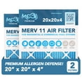 thumbnail image 1 of 20x20x4 Air Filter (2-PACK) | MERV 11 | MOAJ Premium Allergen Defense | BASED IN USA | Pleated Replacement Air Filters for AC & Furnace Applications | Actual Dimensions: 19.88" x 19.88" x 4.31" (in.), 1 of 7