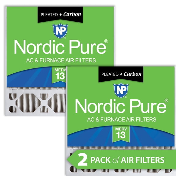 20x20x5 (4 3/8) Honeywell Replacement Furnace Filters MERV 13 Plus Carbon 2 Pack
