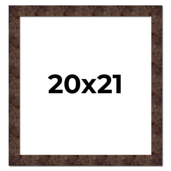 20x21 Frame Brown Burl Real Wood Picture Frame Width 1.625 Inches | Interior Frame Depth 0.5 Inches