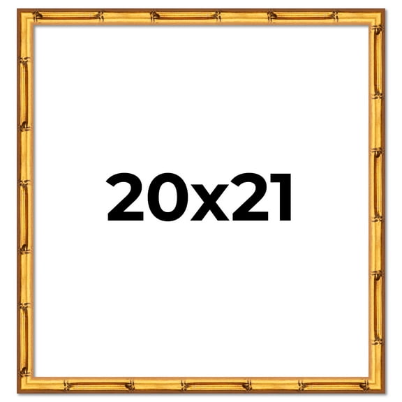 20x21 Frame Gold Bamboo Solid Wood Picture Frame | 0.75 Inch Moulding Width | Interior Frame Depth