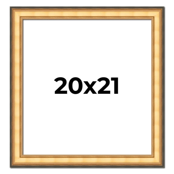 20x21 Frame Gold Plein Aire Solid Wood Picture Frame Width 2 Inches | Interior Frame Depth 0.5