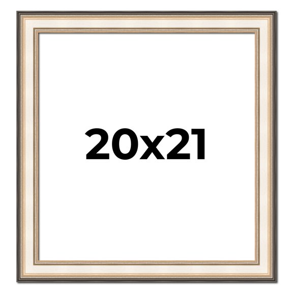 20x21 Frame Gold Silver Plein Aire 2" Inch Wide Moulding Solid Wood Picture Frame | Modena