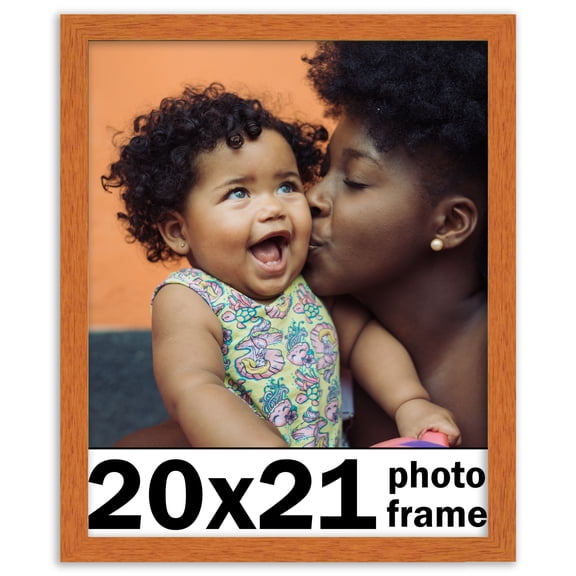 20x21 Frame Honey Pecan Brown Picture Frame - Modern Photo Frame Includes UV Acrylic Shatter Guard