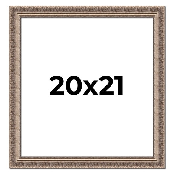20x21 Frame Silver Harvest Ornate Solid Wood Picture Frame | 1.75 Inch Moulding Width |Mayflower