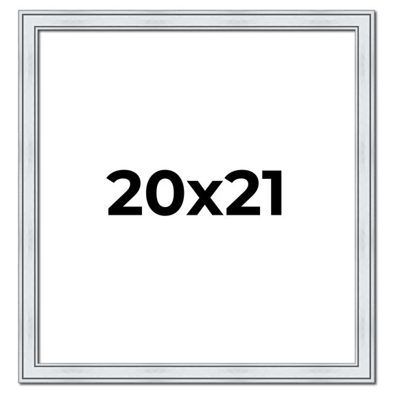 20x21 Frame Sterling Silver Solid Wood Picture Frame | 1.25 Inch Moulding Width | 0.75 Inch