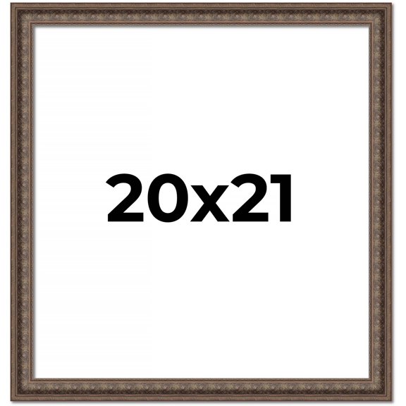 20x21 Ornate Brown Real Wood Picture Frame Width 1.5 Inches | Interior Frame Depth 0.5 Inches |