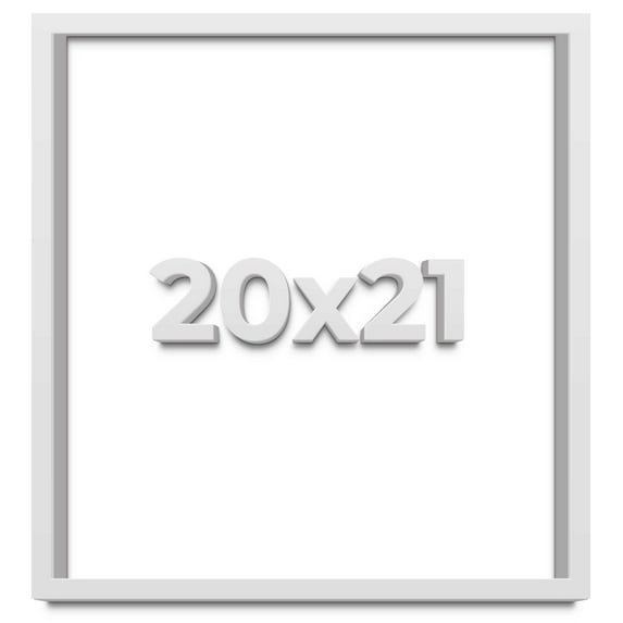 20x21 Shadow Box Frame White | 2 Inches Deep Real Wood Contemporary Shadowbox Display Frame | UV