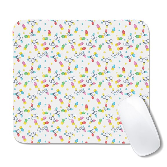 20x22.5cm Mouse Pad, Non-Slip Waterproof Rubber Base, Smooth Precise Desk Mat,Christmas Light Star White Pattern