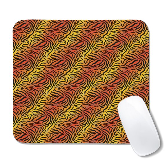20x22.5cm Mouse Pad, Non-Slip Waterproof Rubber Base, Smooth Precise Desk Mat,Tiger Striped Gradient Orange Pattern